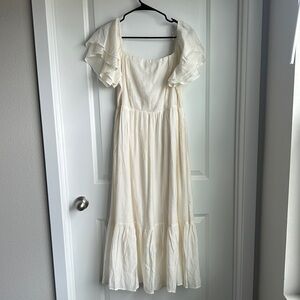 White/cream mid length dress